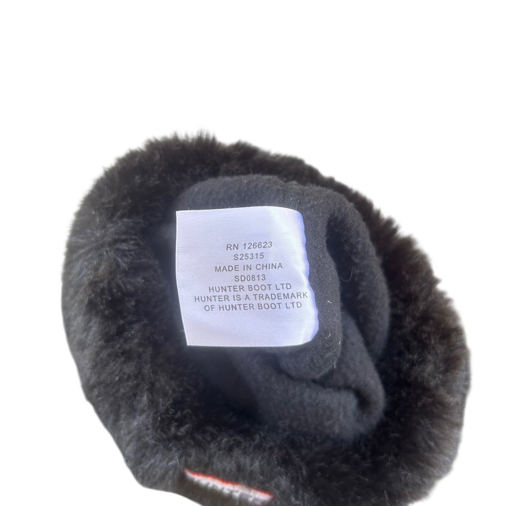 Hunter Boot Socks Women Size M Black Faux Fur Trim Fleece Tall Rain Boot Liners - Picture 3 of 5